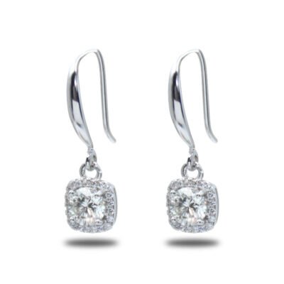 Urisma LumenDrop Moissanite Earrings - Side View of Whole Earrings