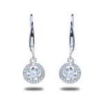 Urisma HaloGleam Moissanite Earrings - Front View of Whole Earrings