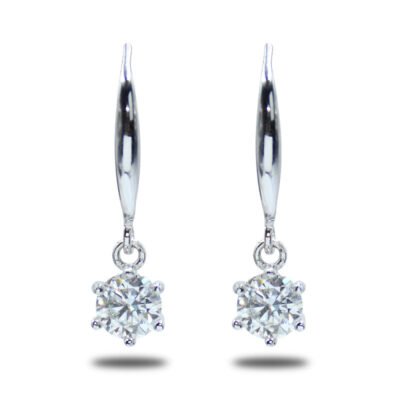 Urisma Celeste Moissanite Drop Earrings - Front View of Whole Earrings