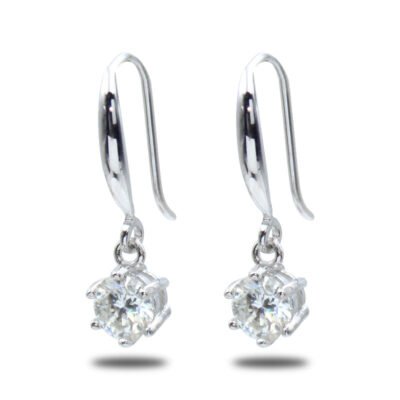 Urisma Celeste Moissanite Drop Earrings - Side View of Whole Earrings