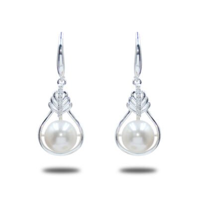 Urisma Aurelia Pearl Drop Earrings - Front View of Whole Earrings
