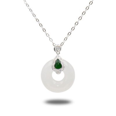Urisma Twin Agate Harmony Necklace - Vertical View of Whole Necklace