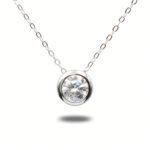 Urisma Solara Moissanite Bezel Pendant Necklace - Vertical View of Whole Necklace