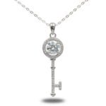 Urisma "Key to Brilliance" Moissanite Necklace - Vertical View of Whole Necklace