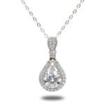 Urisma "Tear of Radiance" Moissanite Necklace - Vertical View of Whole Necklace