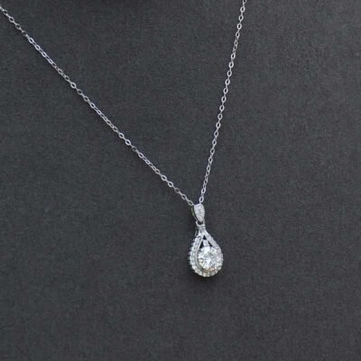 Urisma "Tear of Radiance" Moissanite Necklace - Side View Showing Detail