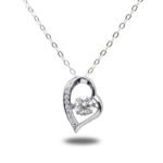 Urisma "Heartbeat Glow" Moissanite Necklace - Vertical View of Whole Necklace