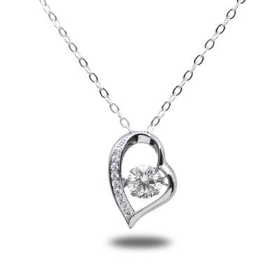 Urisma "Heartbeat Glow" Moissanite Necklace - Vertical View of Whole Necklace
