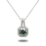 Urisma "Celestial Edge" Green Moissanite Necklace - Vertical View of Whole Necklace