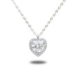 Urisma "Lumine Heart" Moissanite Necklace - Vertical View of Whole Necklace