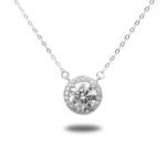 Urisma "Aurora Circle" Moissanite Necklace - Vertical View of Whole Necklace