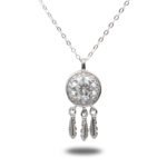 Urisma "Dreamlight Charm" Moissanite Necklace - Vertical View of Whole Ring