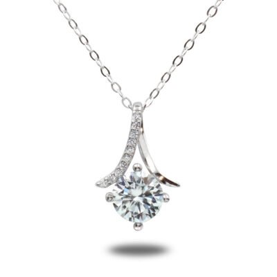 Urisma "Arc of Light" Moissanite Necklace - Vertical View of Whole Necklace