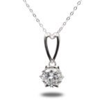 Urisma "Sunlit Heart" Moissanite Necklace - Vertical View of Whole Necklace