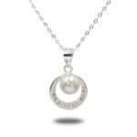 Urisma "Lunar Grace" Pearl Necklace - Vertical View of Whole Necklace