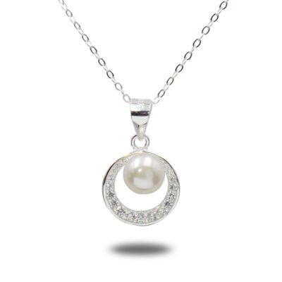 Urisma "Lunar Grace" Pearl Necklace - Vertical View of Whole Necklace