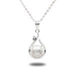 Urisma "Pearl Bloom" Nature-Inspired Necklac - Vertical View of Whole Necklace