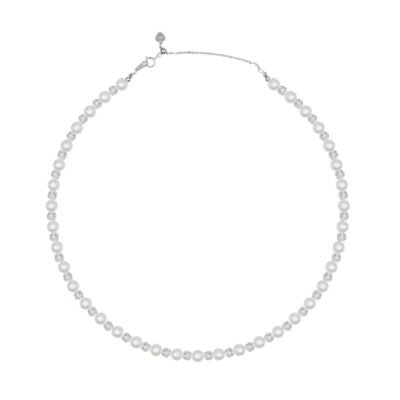 Urisma “Clair de Lune” Moissanite & Pearl Necklace - Vertical View of Whole Ring