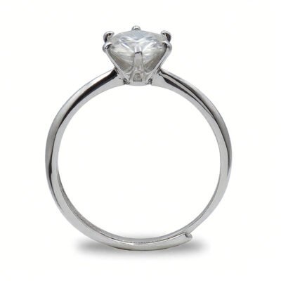 Urisma Celestial Grace Ring - Moissanite in S925 Silver(vertical View)