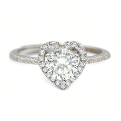 Urisma Aurora Bloom Ring - Moissanite in S925 Silver(front view)