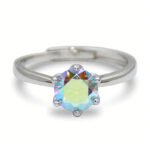 Urisma Aurora Crown Ring - Moissanite in S925 Silver(Front View)