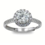Urisma Halo Éclat Ring - Moissanite in S925 Silver(Front View)