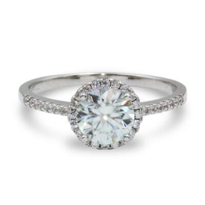 Urisma Belle Aura Ring - Moissanite in S925 Silver(Front View)
