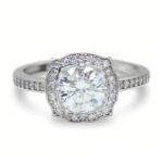 Urisma Crown Petal Ring - Moissanite in S925 Silver(Front View)