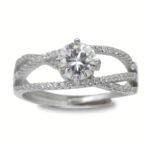 Urisma Celestine Splendor Ring - Moissanite in S925 Silver(Front View)