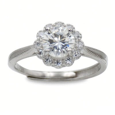 Urisma Lune Étoilée Ring - Moissanite in S925(Front View)