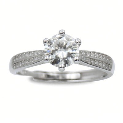 Urisma Solara Grace Ring - Moissanite in S925 Ring(Front View)
