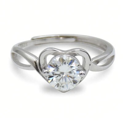 Urisma Serene Heart Ring - Moissanite in S925(Front View)