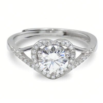 Urisma Amour Radiant Ring - Moissanite in S925 Silver(Front View)
