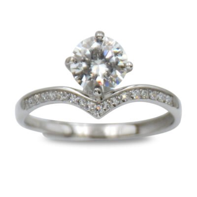 Urisma Crownlight Ring - Moissanite in S925 Silver(Front View)