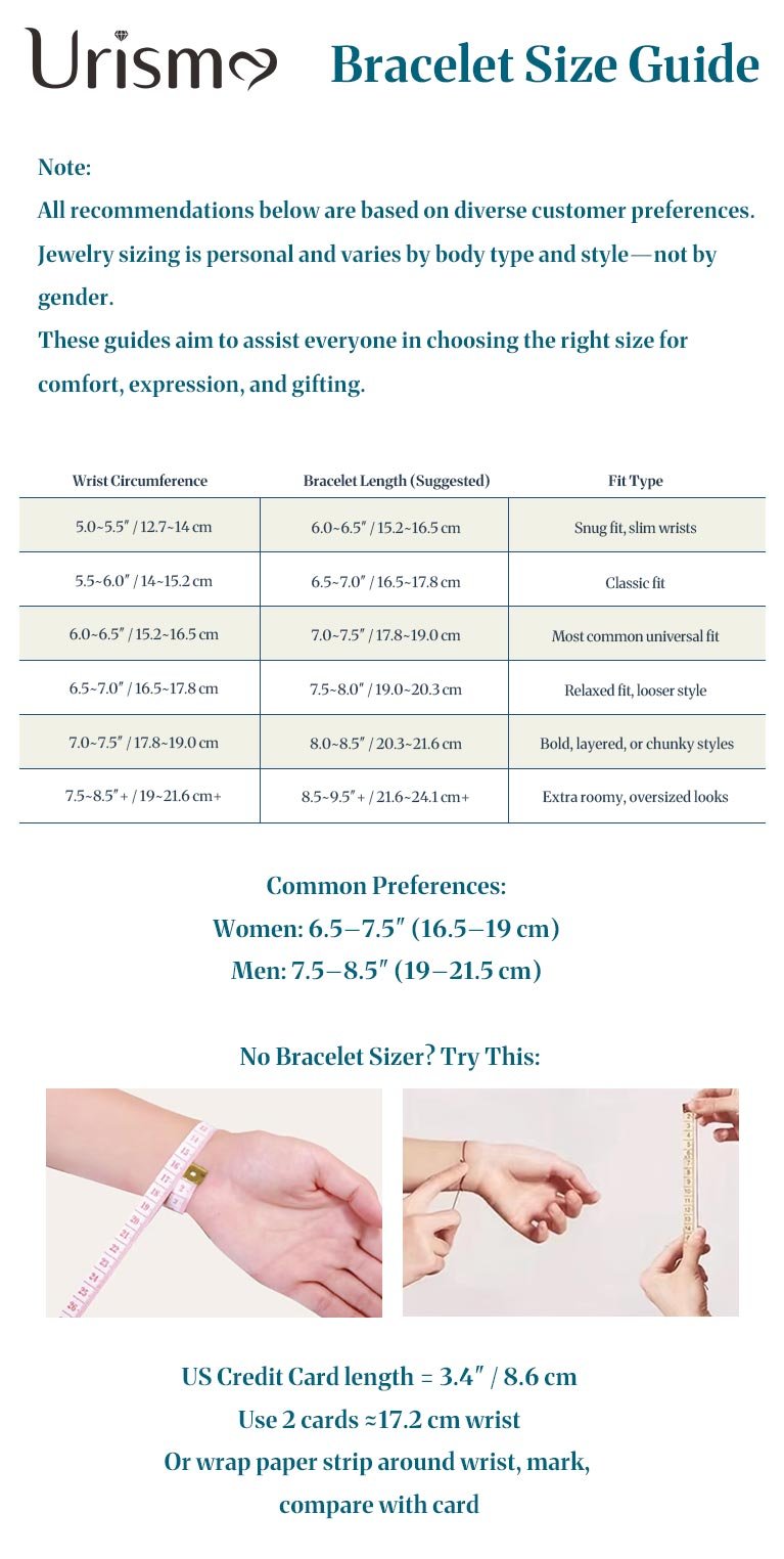 Bracelet Size Guide for Mobile