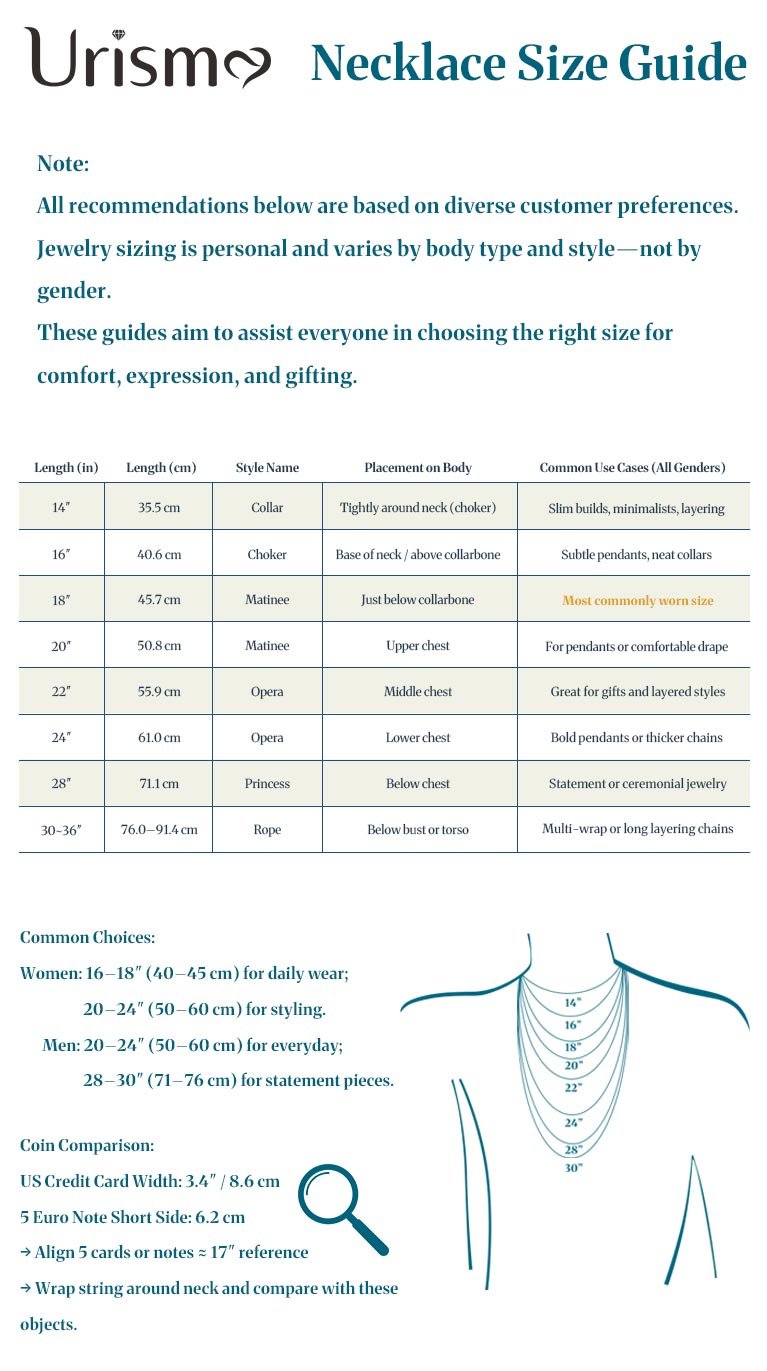 Necklace Size Guide for Mobile